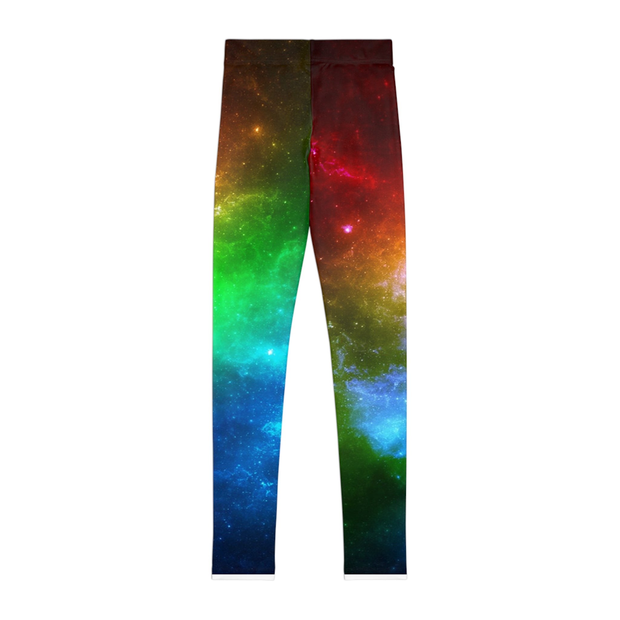 Youth Rainbow Galaxy Leggings — Colorful Space Print AOP
