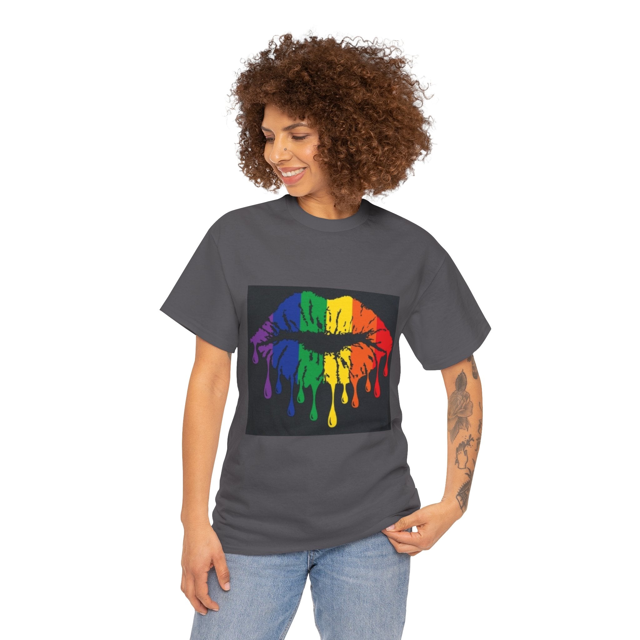 Rainbow Drip Kiss T-Shirt – LGBTQ+ Pride Graphic Tee