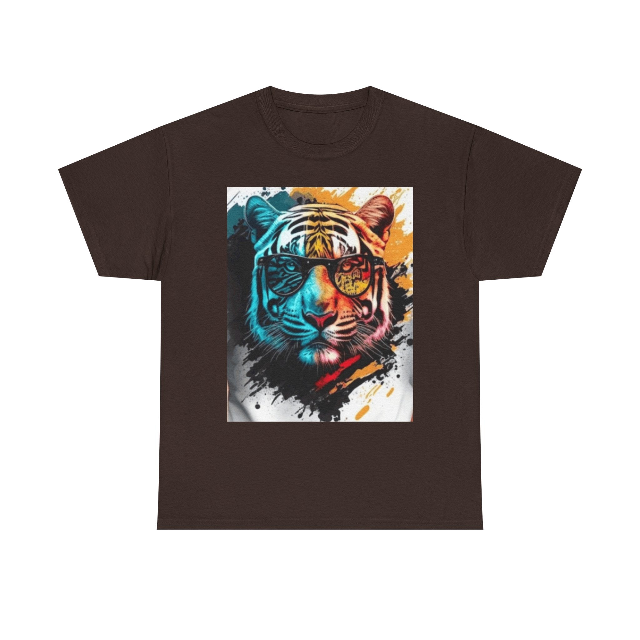 Tiger Portrait T-Shirt — Colorful Abstract Tiger Face Tee