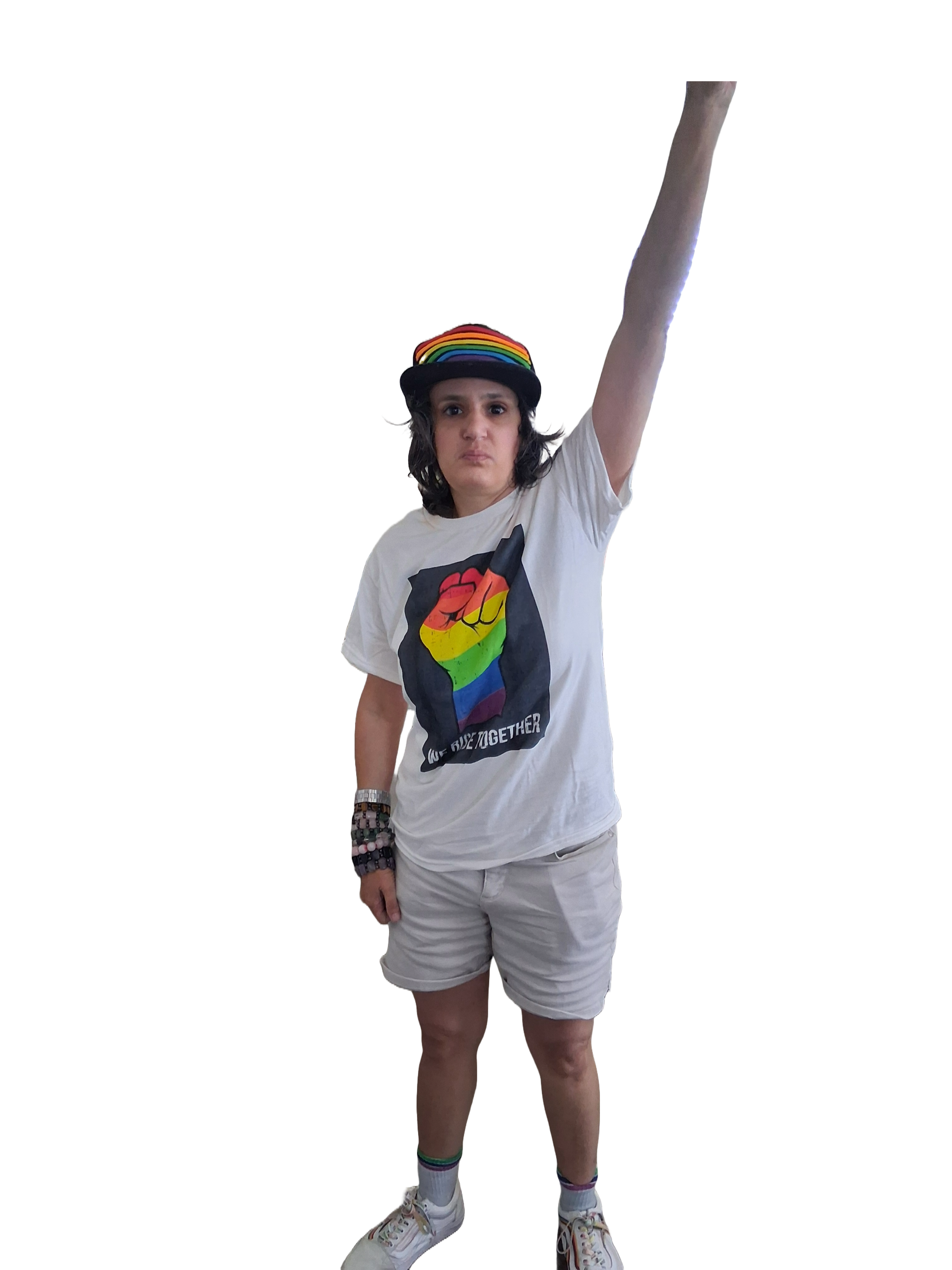 We Rise Together Rainbow Fist T-Shirt