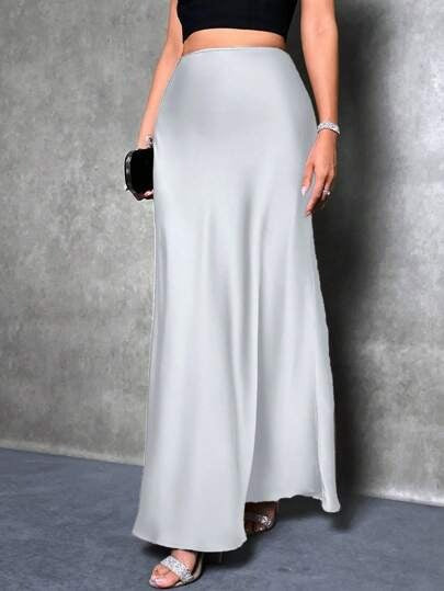Satin Skirt For Spring And Summer
