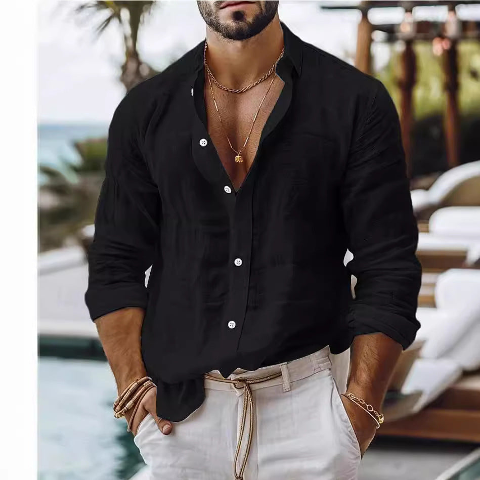Men's Long-Sleeve Business-Casual Shirt